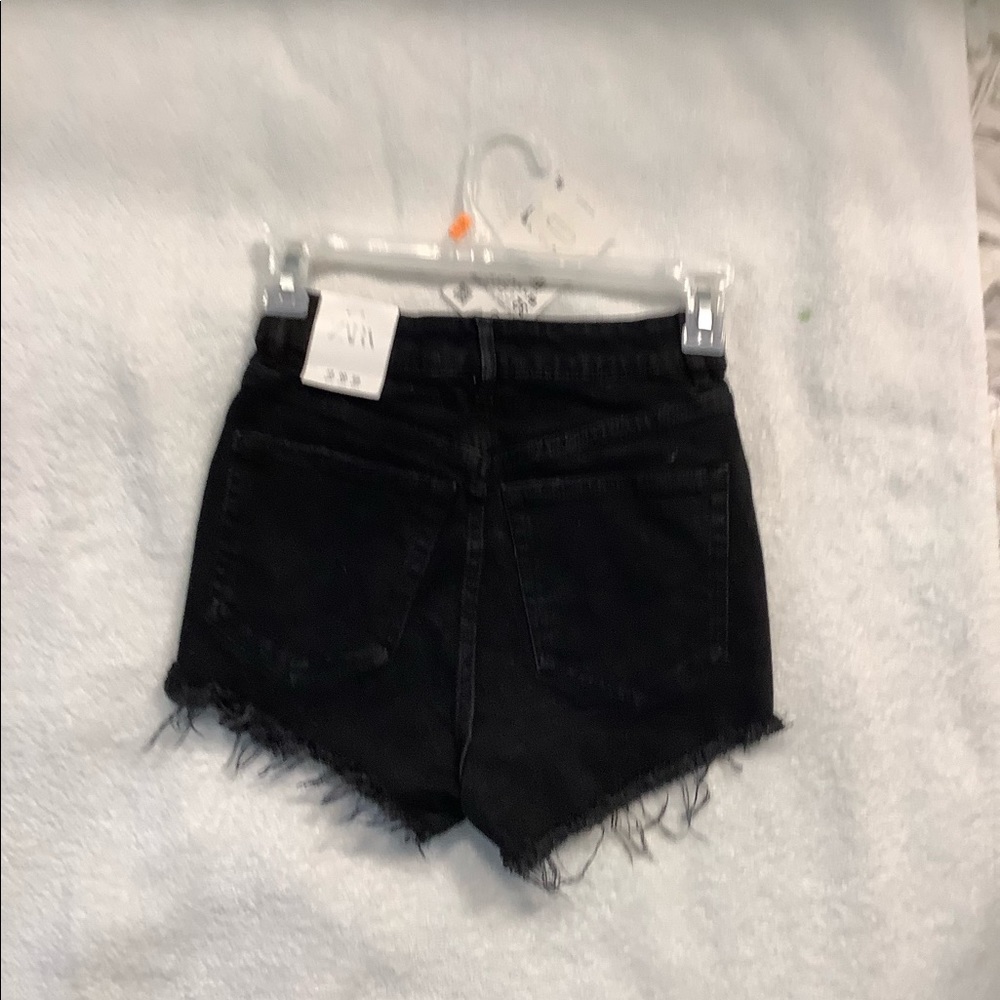 Zara black denim cutoff shorts New NWT - Picture 4 of 6